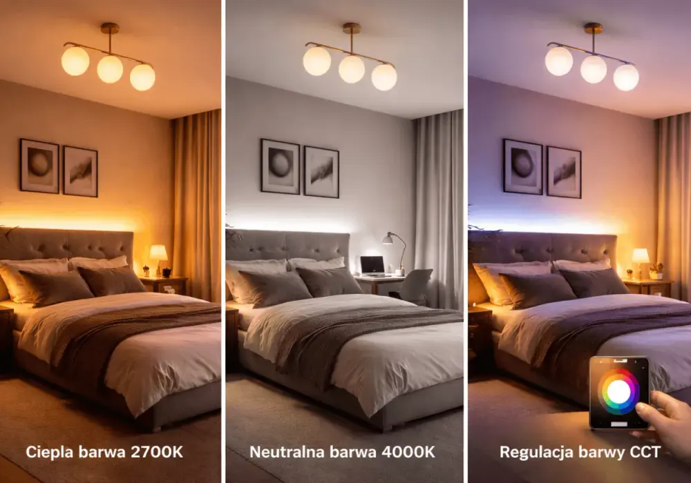 Oświetlenie LED w sypialni: Barwa, lumeny, inspiracje dla snu