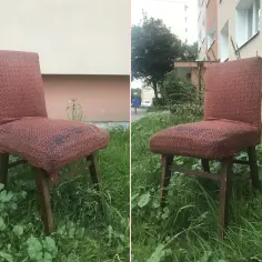Czy warto kupować designerskie krzesła używane? Renowacja mebli może nadać drugie życie temu stylowemu, choć nieco zniszczonemu, fotelowi.