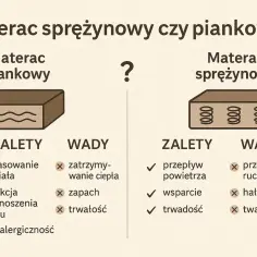 Porównanie materacy: piankowy vs sprężynowy. Ranking materacy piankowych a sprężynowych co wybrać dla kręgosłupa. Zalety i wady obu typów.