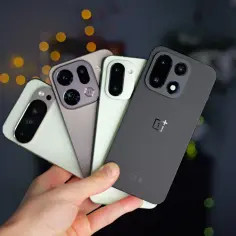 Różnica między flagowcem z zeszłego roku a średniakiem z 2026: cztery telefony z różnymi modułami aparatów, w tym jeden z logo OnePlus.