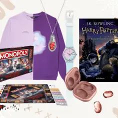 Oryginalne prezenty dla nastolatków: gra Monopoly Stranger Things, książka Harry Potter, bluza, naszyjnik, zegarek i słuchawki.