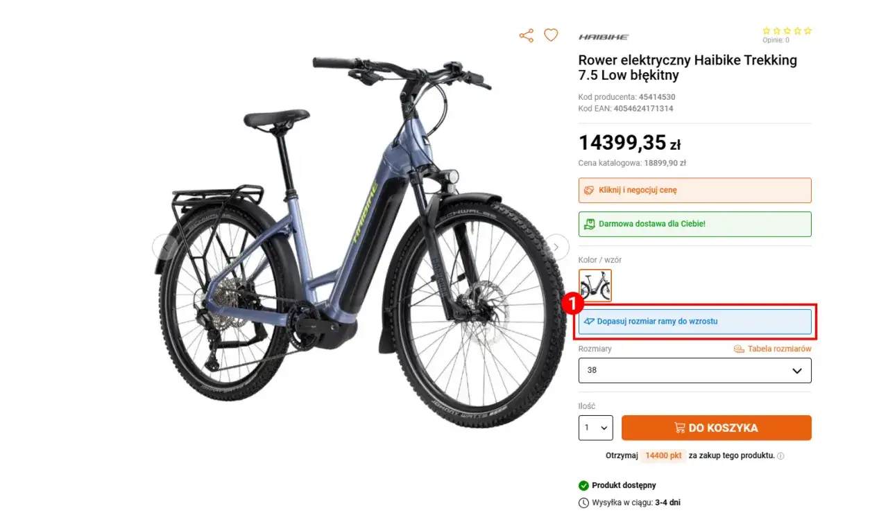 Pomarańczowy rower elektryczny Haibike. Kliknij
